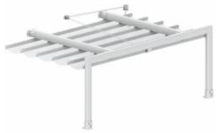 Toldo corredero con portería.